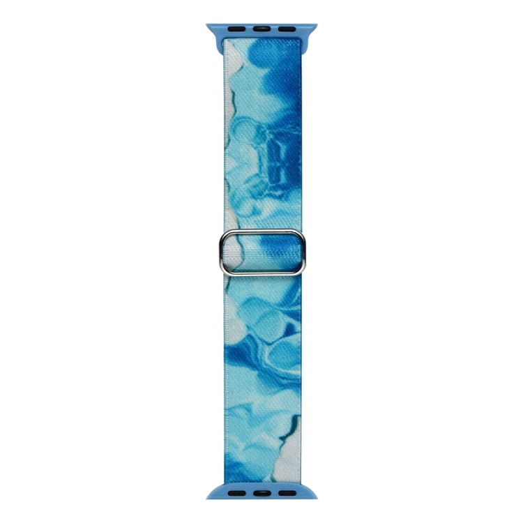 For Apple Watch 9 45mm Painted Pattern Nylon Replacement Watch Band(Ocean Blue) - Watch Bands by PMc TechLife | Online Shopping South Africa | PMc TechLife | Buy Now Pay Later Mobicred