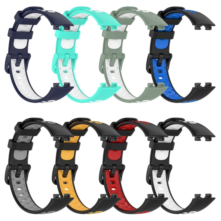 For Huawei Band 8 Two Color Silicone Replacement Watch Band(Black Grey) - Watch Bands by PMC TechLife | Online Shopping South Africa | PMC TechLife