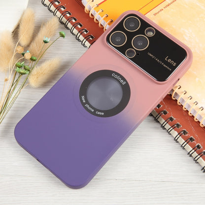 For iPhone 14 Pro Gradient Silicone Shockproof Magsafe Phone Case with Lens Film(Pink Purple) - iPhone 14 Pro Cases by PMC Jewellery | Online Shopping South Africa | PMC Jewellery