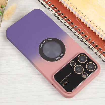 For iPhone 14 Pro Gradient Silicone Shockproof Magsafe Phone Case with Lens Film(Pink Purple) - iPhone 14 Pro Cases by PMC Jewellery | Online Shopping South Africa | PMC Jewellery