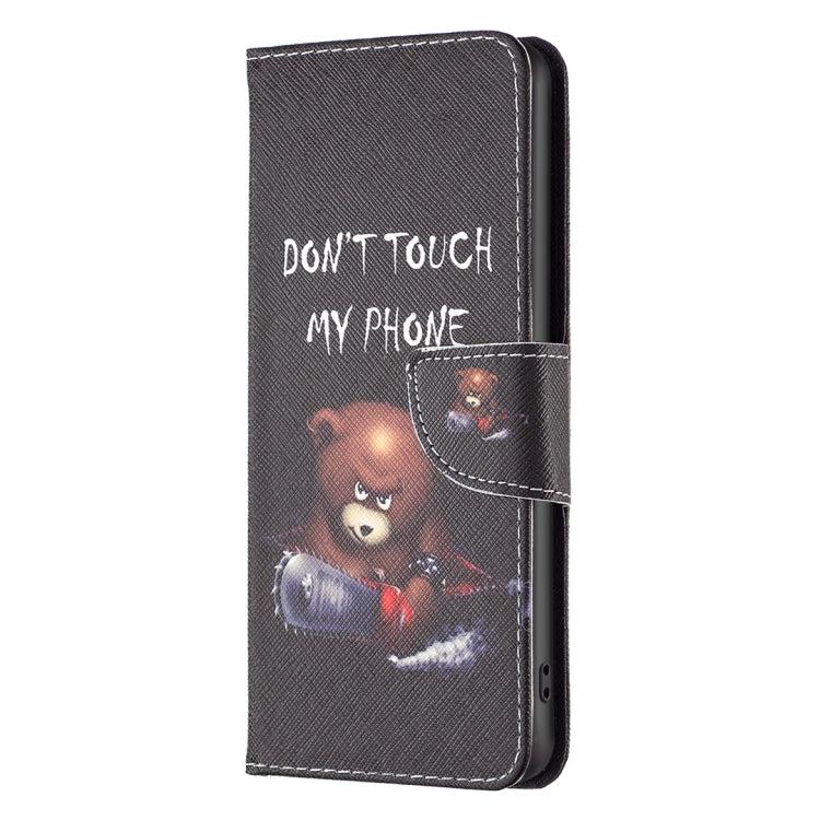 For Motorola Moto G14 4G Colored Drawing Pattern Leather Phone Case(Bear) - Motorola Cases by PMC Jewellery | Online Shopping South Africa | PMC Jewellery | Buy Now Pay Later Mobicred