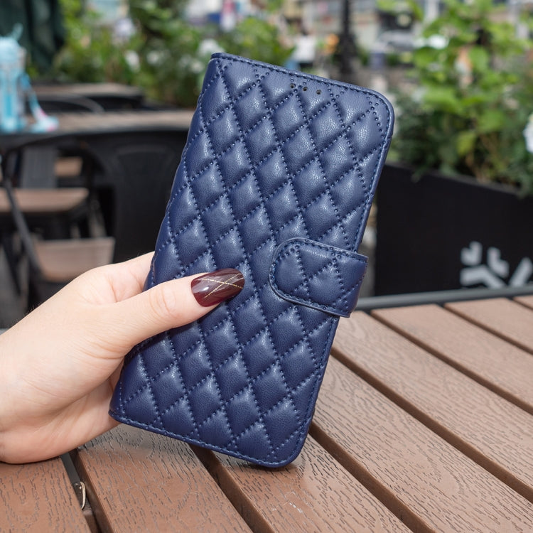 For Realme 12+ 5G Diamond Lattice Wallet Flip Leather Phone Case(Blue) - Realme Cases by PMC Jewellery | Online Shopping South Africa | PMC Jewellery | Buy Now Pay Later Mobicred