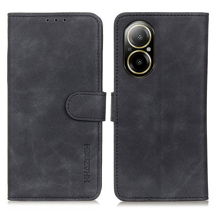 For Realme C67 4G KHAZNEH Retro Texture Leather Phone Case(Black) - C67 Cases by PMC Jewellery | Online Shopping South Africa | PMC Jewellery | Buy Now Pay Later Mobicred