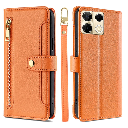 For Infinix Note 40 Pro 5G Sheep Texture Cross-body Zipper Wallet Leather Phone Case(Orange) - Infinix Cases by PMC Jewellery | Online Shopping South Africa | PMC Jewellery | Buy Now Pay Later Mobicred