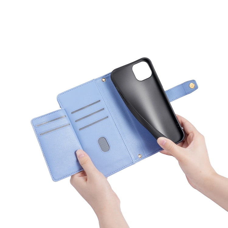 For Tecno Camon 20 Pro 4G Sheep Texture Cross-body Zipper Wallet Leather Phone Case(Blue) - Tecno Cases by PMC TechLife | Online Shopping South Africa | PMC TechLife | Buy Now Pay Later Mobicred