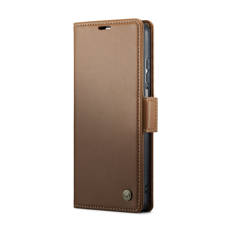 For Realme 10 Pro 5G CaseMe 023 Butterfly Buckle Litchi Texture RFID Anti-theft Leather Phone Case(Brown) - Realme Cases by CaseMe | Online Shopping South Africa | PMC Jewellery | Buy Now Pay Later Mobicred