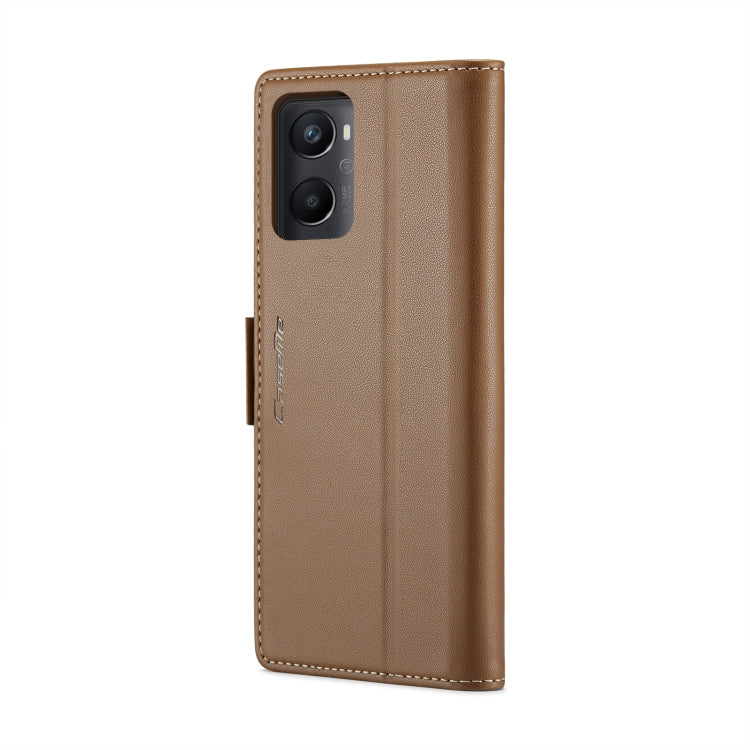 For Realme 9i 4G CaseMe 023 Butterfly Buckle Litchi Texture RFID Anti-theft Leather Phone Case(Brown) - Realme Cases by CaseMe | Online Shopping South Africa | PMC Jewellery | Buy Now Pay Later Mobicred