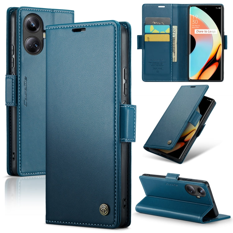 For Realme 10 Pro+ CaseMe 023 Butterfly Buckle Litchi Texture RFID Anti-theft Leather Phone Case(Blue) - Realme Cases by CaseMe | Online Shopping South Africa | PMC Jewellery | Buy Now Pay Later Mobicred