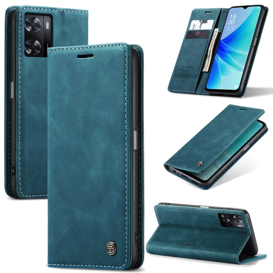 For OPPO A57 4G Global/A57S 4G Global/A77 4G Global CaseMe 013 Multifunctional Horizontal Flip Leather Phone Case(Blue) - OPPO Cases by CaseMe | Online Shopping South Africa | PMC Jewellery | Buy Now Pay Later Mobicred