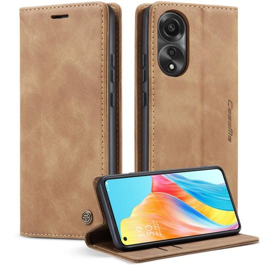 For OPPO A78 4G CaseMe 013 Multifunctional Horizontal Flip Leather Phone Case(Brown) - OPPO Cases by CaseMe | Online Shopping South Africa | PMC Jewellery | Buy Now Pay Later Mobicred