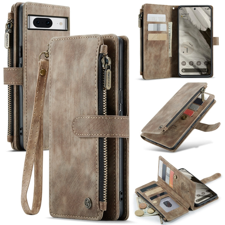 For Google Pixel 8 CaseMe C30 Multifunctional Leather Phone Case(Brown) - Google Cases by CaseMe | Online Shopping South Africa | PMC Jewellery | Buy Now Pay Later Mobicred