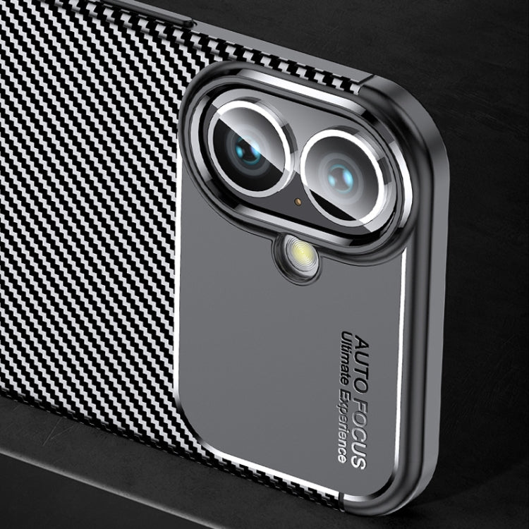 For iPhone 16 Plus Carbon Fiber Texture Shockproof TPU Phone Case(Black) - iPhone 16 Plus Cases by PMC Jewellery | Online Shopping South Africa | PMC Jewellery | Buy Now Pay Later Mobicred