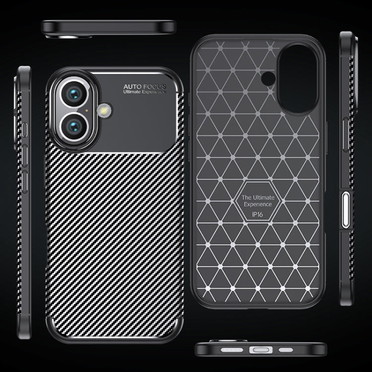 For iPhone 16 Carbon Fiber Texture Shockproof TPU Phone Case(Black) - iPhone 16 Cases by PMC TechLife | Online Shopping South Africa | PMC TechLife | Buy Now Pay Later Mobicred