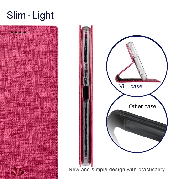 For Sharp Aquos Wish 3 ViLi DMX Series Shockproof TPU + PU Leather Magnetic Attraction Horizontal Flip Case(Rose Red) - More Brand by ViLi | Online Shopping South Africa | PMC Jewellery | Buy Now Pay Later Mobicred