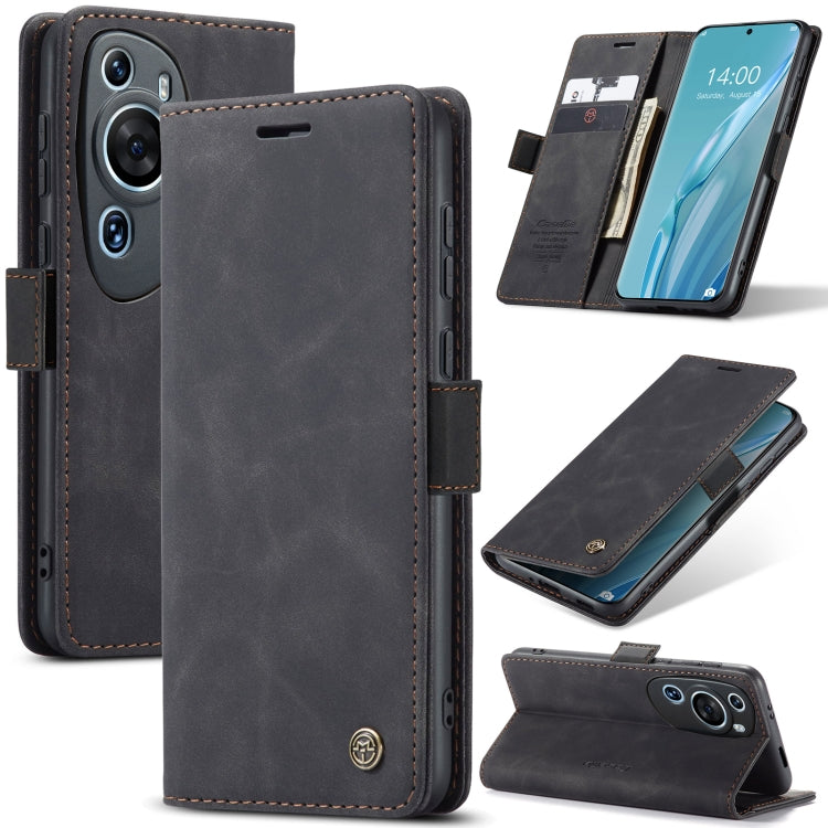 For Huawei P60 Art CaseMe 013 Multifunctional Horizontal Flip Leather Phone Case(Black) - Huawei Cases by CaseMe | Online Shopping South Africa | PMC Jewellery | Buy Now Pay Later Mobicred