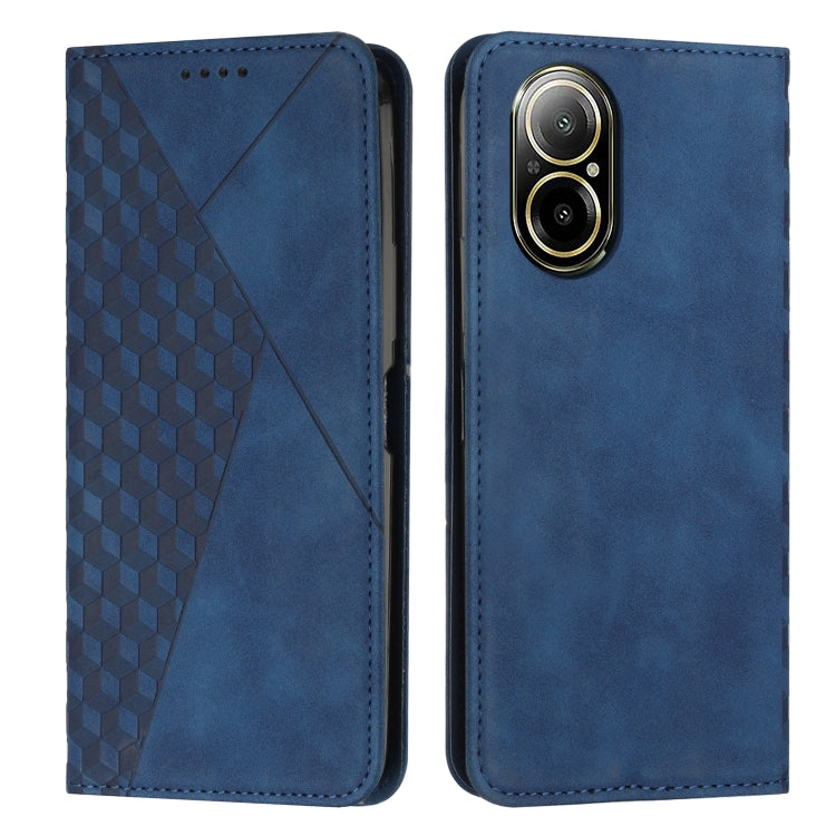 For Realme C67 4G Global Diamond Splicing Skin Feel Magnetic Leather Phone Case(Blue) - Realme Cases by PMC Jewellery | Online Shopping South Africa | PMC Jewellery