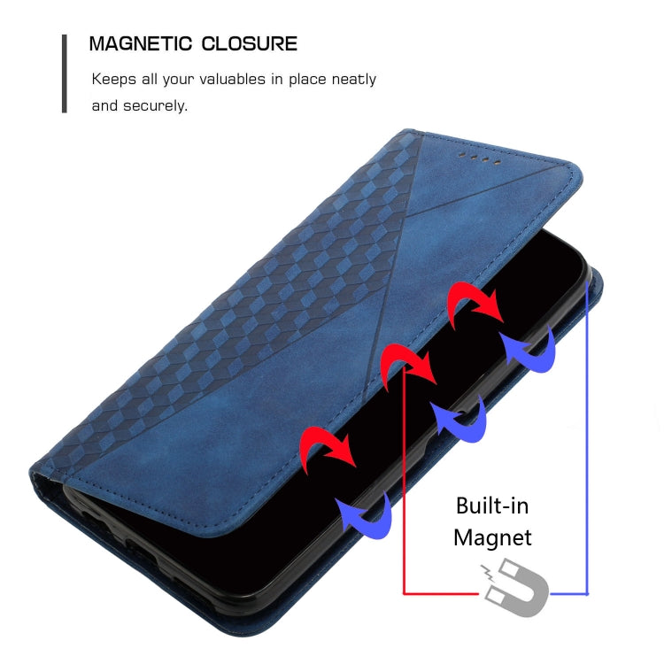 For Realme C67 4G Global Diamond Splicing Skin Feel Magnetic Leather Phone Case(Blue) - Realme Cases by PMC Jewellery | Online Shopping South Africa | PMC Jewellery