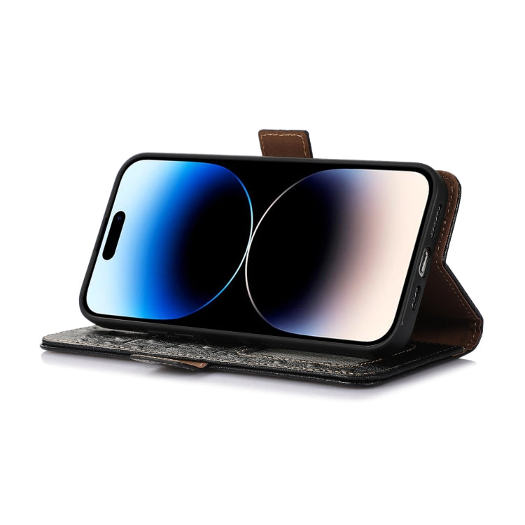 For Motorola Edge 40 Ostrich Pattern Genuine Leather RFID Phone Case(Black) - Motorola Cases by PMC TechLife | Online Shopping South Africa | PMC TechLife | Buy Now Pay Later Mobicred