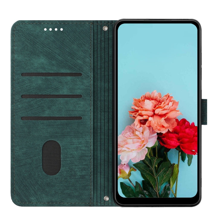 For Infinix Zero 30 5G Skin Feel Stripe Pattern Leather Phone Case with Lanyard(Green) - Infinix Cases by PMC Jewellery | Online Shopping South Africa | PMC Jewellery | Buy Now Pay Later Mobicred