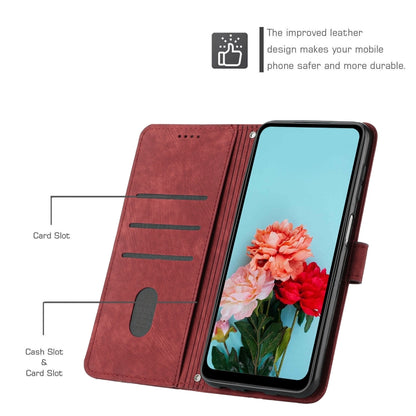 For Infinix Note 40 4G Skin Feel Stripe Pattern Leather Phone Case with Lanyard(Red) - Infinix Cases by PMC Jewellery | Online Shopping South Africa | PMC Jewellery | Buy Now Pay Later Mobicred