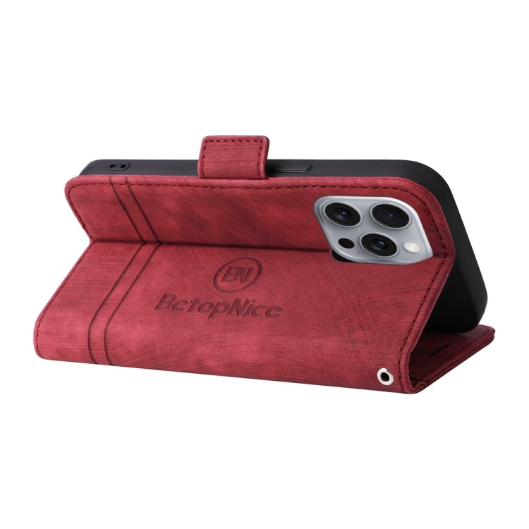 For iPhone 16 Pro Max BETOPNICE Dual-side Buckle Leather Phone Case(Red) - iPhone 16 Pro Max Cases by BETOPNICE | Online Shopping South Africa | PMC Jewellery | Buy Now Pay Later Mobicred