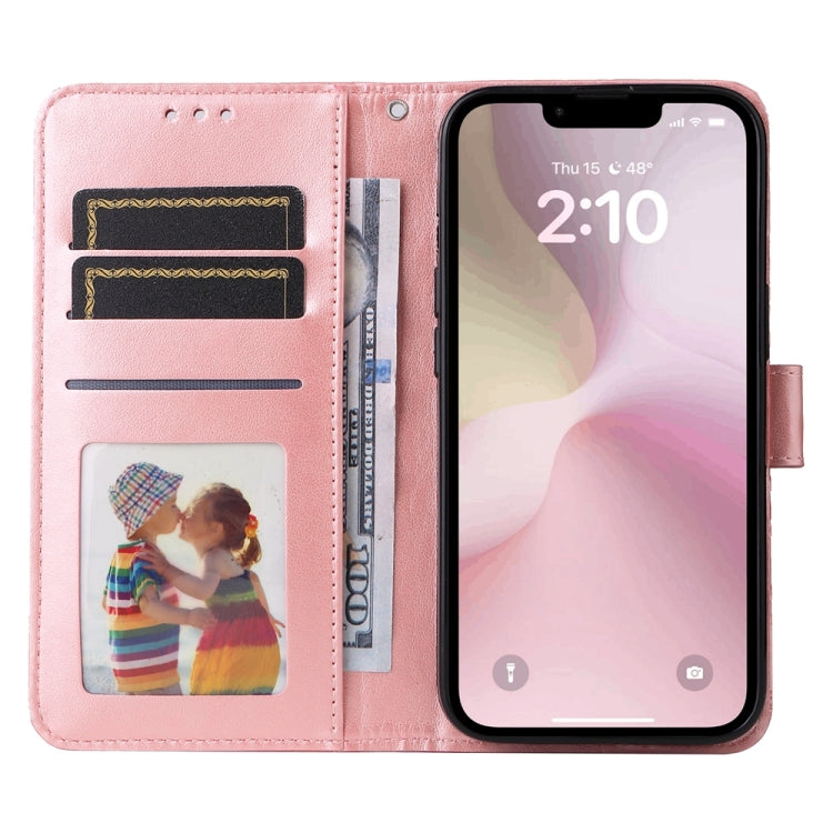 For iPhone 16e Embossed Sunflower Leather Phone Case(Pink) - iPhone 16e Cases by PMC TechLife | Online Shopping South Africa | PMC TechLife | Buy Now Pay Later Mobicred