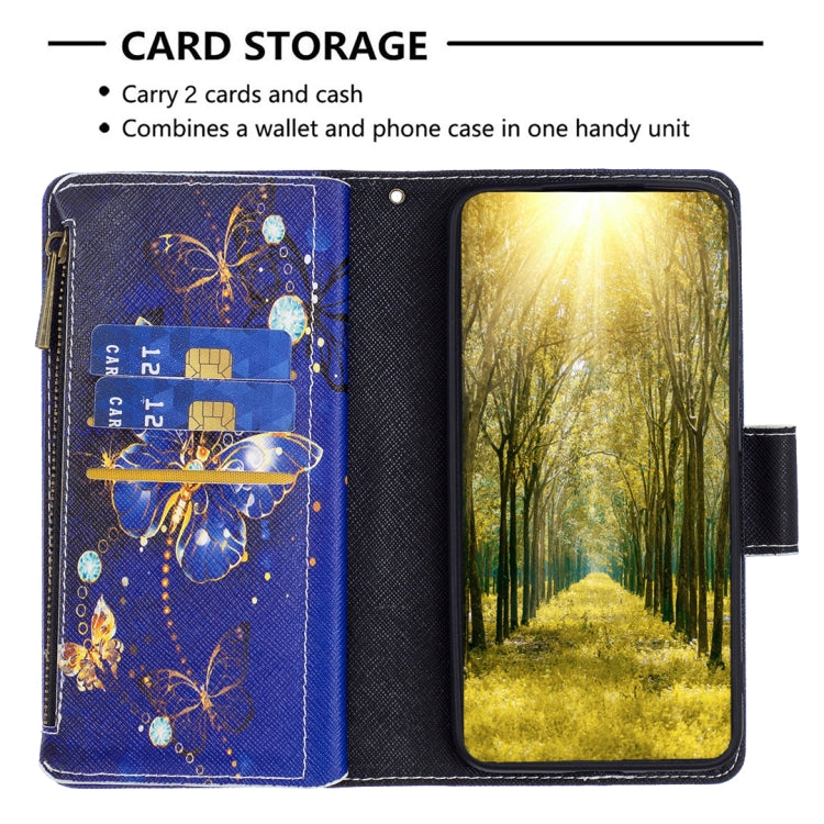 For iPhone 16 Pro Colored Drawing Pattern Zipper Phone Leather Case(Purple Butterfly) - iPhone 16 Pro Cases by PMC TechLife | Online Shopping South Africa | PMC TechLife | Buy Now Pay Later Mobicred