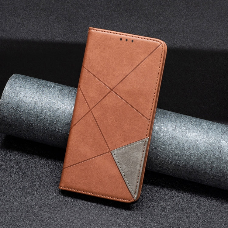 For iPhone 16 Plus Rhombus Texture Magnetic Leather Phone Case(Brown) - iPhone 16 Plus Cases by PMC TechLife | Online Shopping South Africa | PMC TechLife | Buy Now Pay Later Mobicred
