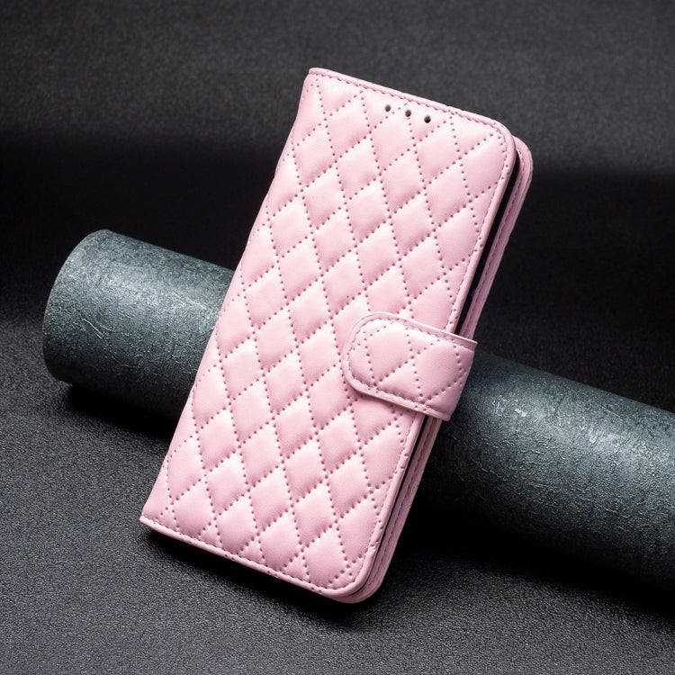 For iPhone 16 Plus Diamond Lattice Wallet Flip Leather Phone Case(Pink) - iPhone 16 Plus Cases by PMC TechLife | Online Shopping South Africa | PMC TechLife | Buy Now Pay Later Mobicred