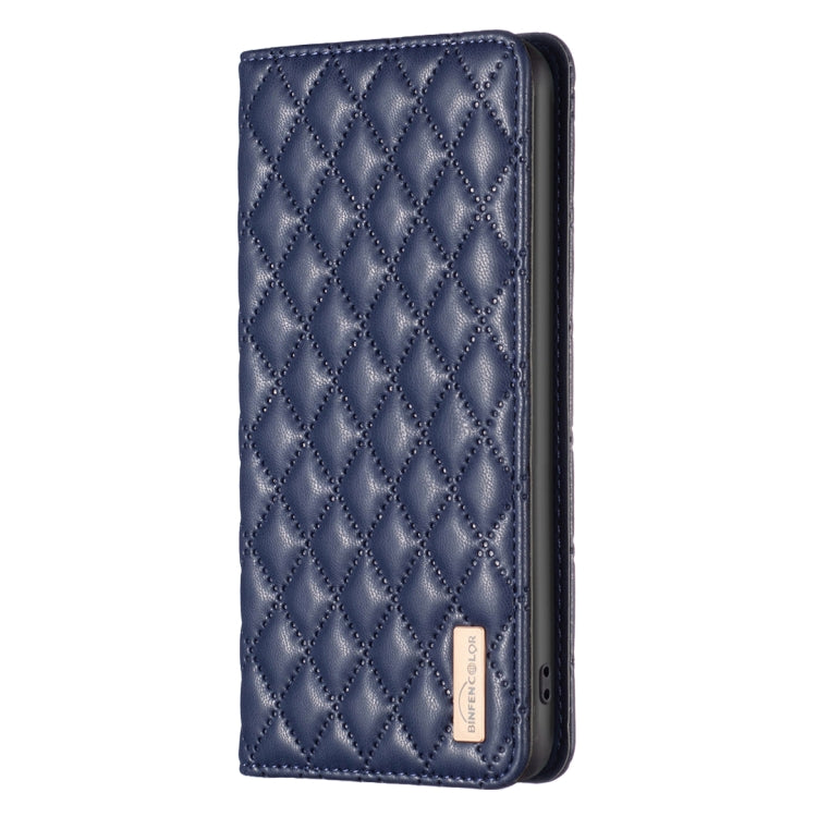 For iPhone 16 Pro Max Diamond Lattice Magnetic Leather Flip Phone Case(Blue) - iPhone 16 Pro Max Cases by PMC Jewellery | Online Shopping South Africa | PMC Jewellery | Buy Now Pay Later Mobicred