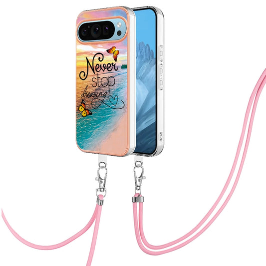 For Google Pixel 9 Pro XL Electroplating IMD TPU Phone Case with Lanyard(Dream Butterfly) - Google Cases by PMC Jewellery | Online Shopping South Africa | PMC Jewellery | Buy Now Pay Later Mobicred