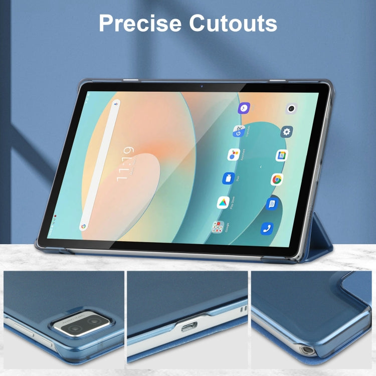For Blackview Tab 12 / 12 Pro 3-fold Semi-transparent Frosted Smart Leather Tablet Case(Blue) - Others by PMC Jewellery | Online Shopping South Africa | PMC Jewellery | Buy Now Pay Later Mobicred