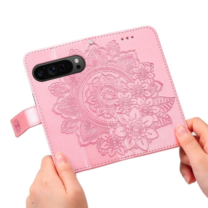 For Google Pixel 9 Pro 7-petal Flowers Embossing Leather Phone Case(Rose Gold) - Google Cases by PMC Jewellery | Online Shopping South Africa | PMC Jewellery | Buy Now Pay Later Mobicred