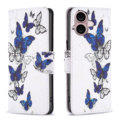 For iPhone 16 Plus Colored Drawing Pattern Flip Leather Phone Case(Butterflies) - iPhone 16 Plus Cases by PMC Jewellery | Online Shopping South Africa | PMC Jewellery | Buy Now Pay Later Mobicred