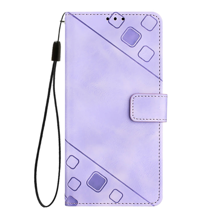 For iPhone 16 Pro Max Skin-feel Embossed Leather Phone Case(Light Purple) - iPhone 16 Pro Max Cases by PMC Jewellery | Online Shopping South Africa | PMC Jewellery | Buy Now Pay Later Mobicred