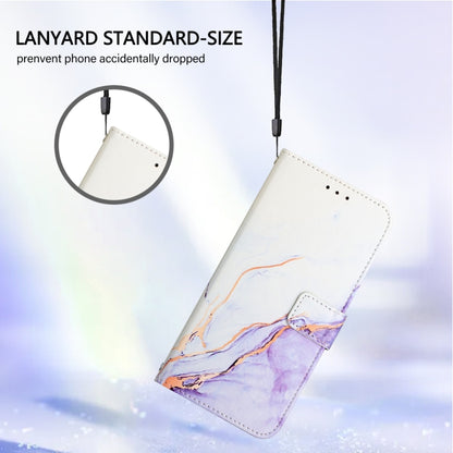 For iPhone 16 Pro Max PT003 Marble Pattern Flip Leather Phone Case(White Purple LS006) - iPhone 16 Pro Max Cases by PMC Jewellery | Online Shopping South Africa | PMC Jewellery | Buy Now Pay Later Mobicred