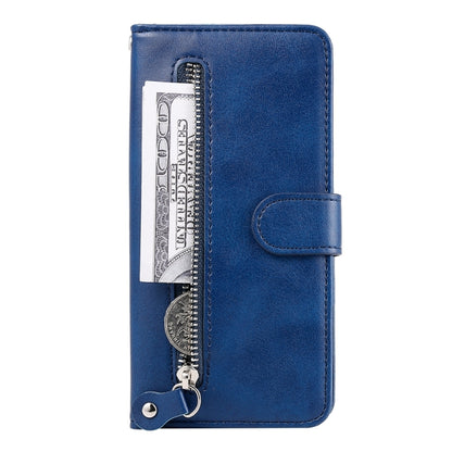 For Google Pixel 9 Fashion Calf Texture Zipper Leather Phone Case(Blue) - Google Cases by PMC Jewellery | Online Shopping South Africa | PMC Jewellery | Buy Now Pay Later Mobicred