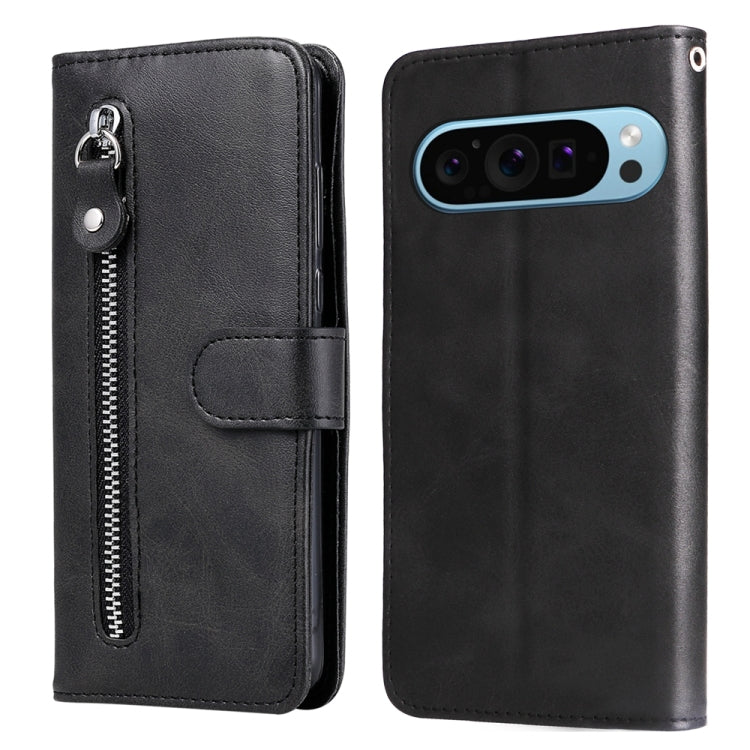 For Google Pixel 9 Fashion Calf Texture Zipper Leather Phone Case(Black) - Google Cases by PMC Jewellery | Online Shopping South Africa | PMC Jewellery | Buy Now Pay Later Mobicred