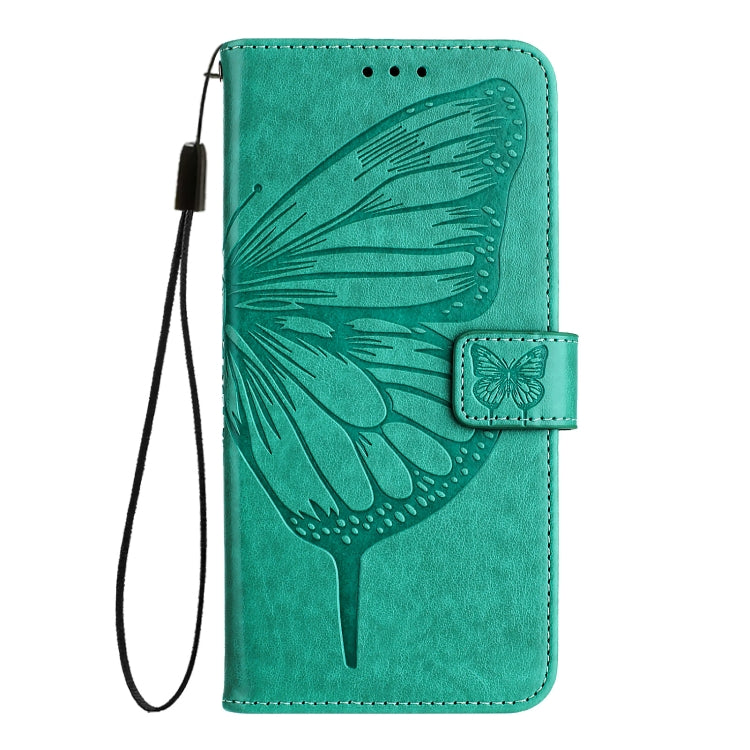 For iPhone 16 Pro Max Embossed Butterfly Leather Phone Case(Green) - iPhone 16 Pro Max Cases by PMC Jewellery | Online Shopping South Africa | PMC Jewellery | Buy Now Pay Later Mobicred