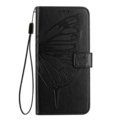 For iPhone 16 Embossed Butterfly Leather Phone Case(Black) - iPhone 16 Cases by PMC Jewellery | Online Shopping South Africa | PMC Jewellery | Buy Now Pay Later Mobicred