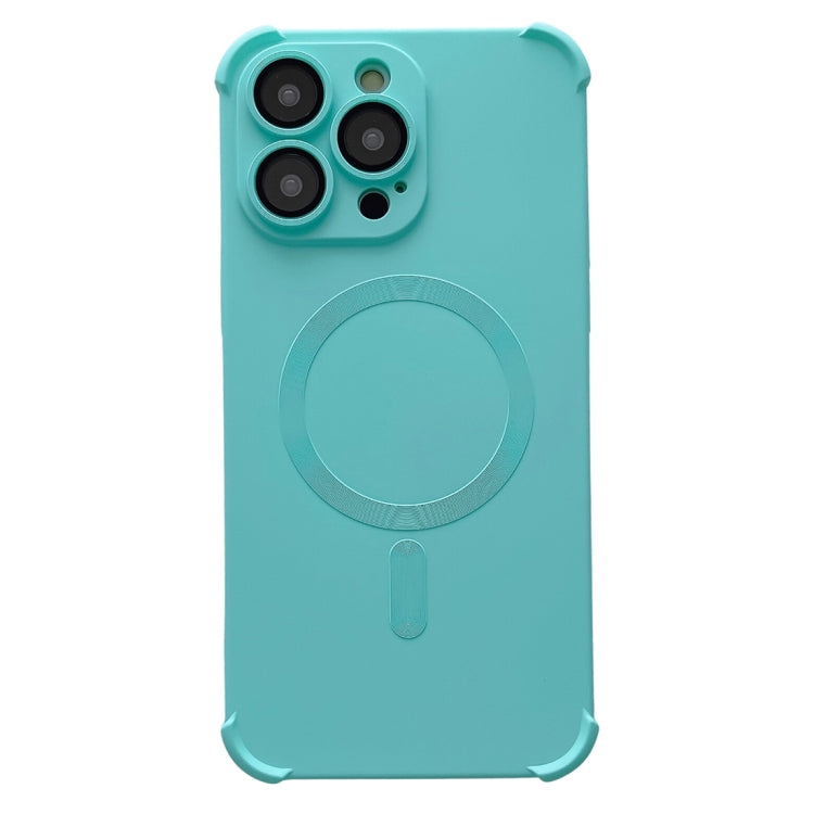 For iPhone 16 Pro Max Four Corner Shockproof Skin Feel MagSafe Magnetic Phone Case(Cyan Blue) - iPhone 16 Pro Max Cases by PMC Jewellery | Online Shopping South Africa | PMC Jewellery | Buy Now Pay Later Mobicred