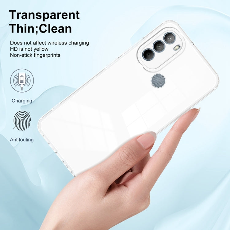 For Motorola Moto G31 Brazil Version 3 in 1 Clear TPU Color PC Frame Phone Case(White) - Motorola Cases by PMC Jewellery | Online Shopping South Africa | PMC Jewellery | Buy Now Pay Later Mobicred