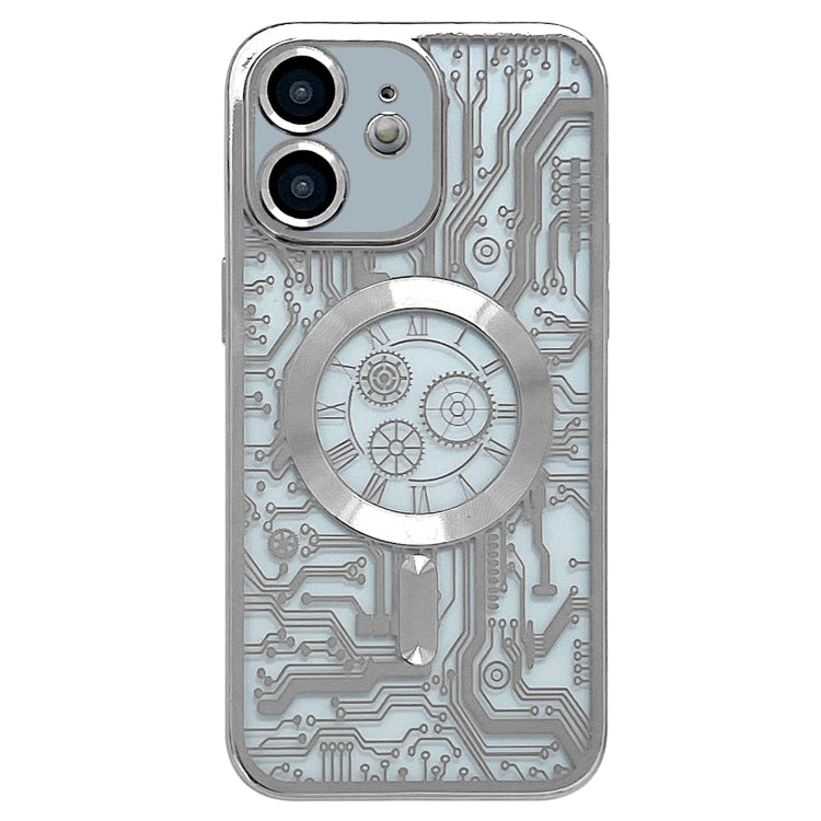 For iPhone 11 Electroplated Circuit Board Pattern MagSafe Phone Case(Silver) - iPhone 11 Cases by PMC Jewellery | Online Shopping South Africa | PMC Jewellery