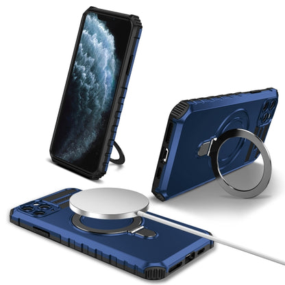 For iPhone 11 Pro Max MagSafe Magnetic Holder Phone Case(Blue) - iPhone 11 Pro Max Cases by PMC Jewellery | Online Shopping South Africa | PMC Jewellery