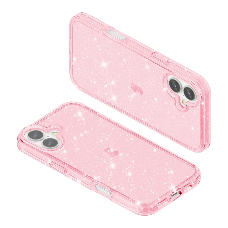 For iPhone 16 Plus Shockproof Terminator Glitter Powder Phone Case(Pink) - iPhone 16 Plus Cases by PMC TechLife | Online Shopping South Africa | PMC TechLife | Buy Now Pay Later Mobicred
