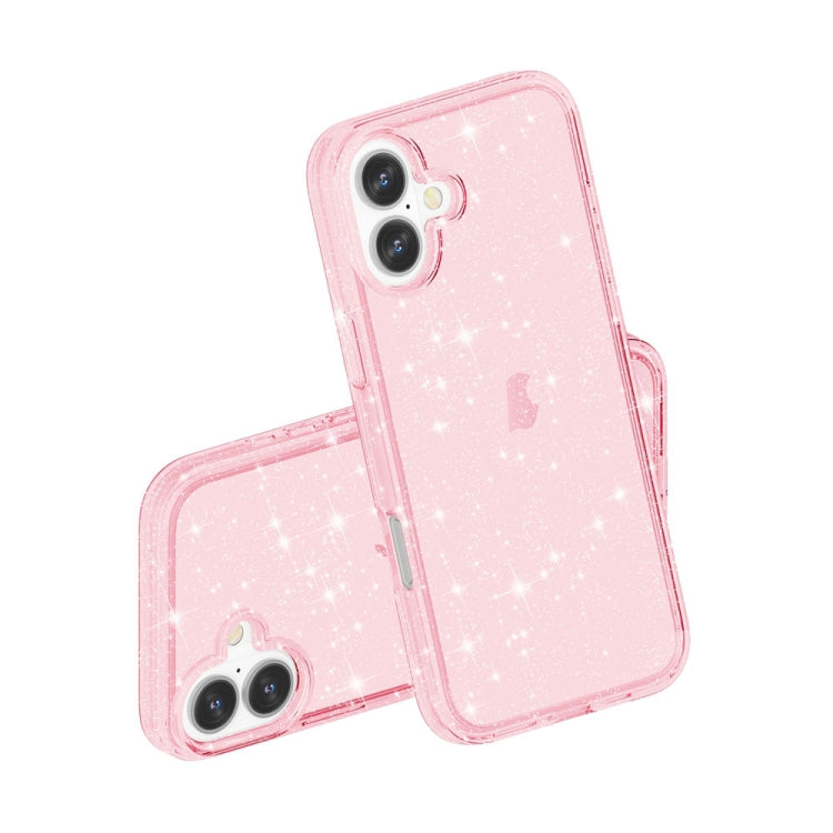 For iPhone 16 Plus Shockproof Terminator Glitter Powder Phone Case(Pink) - iPhone 16 Plus Cases by PMC TechLife | Online Shopping South Africa | PMC TechLife | Buy Now Pay Later Mobicred