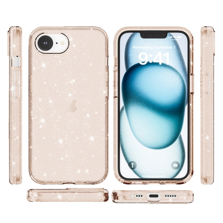 For iPhone 16e Shockproof Terminator Glitter Powder Phone Case(Gold) - iPhone 16e Cases by PMC TechLife | Online Shopping South Africa | PMC TechLife | Buy Now Pay Later Mobicred