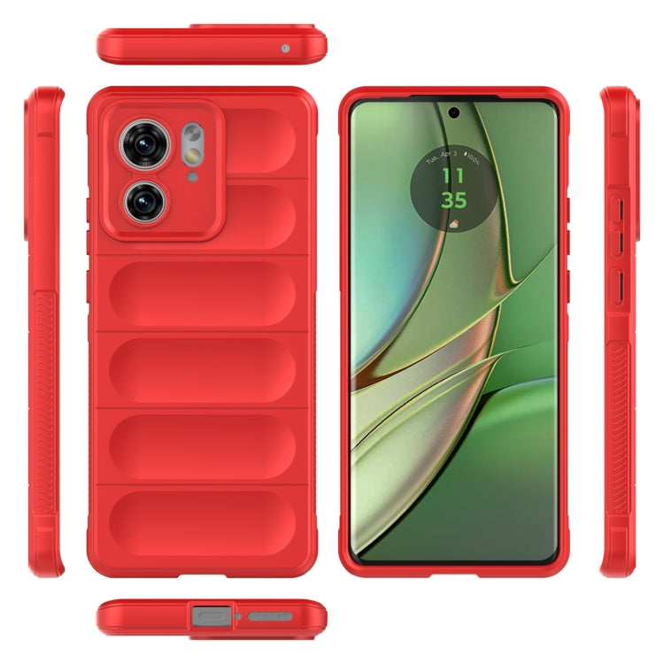 For Motorola Edge 40 5G Magic Shield TPU + Flannel Phone Case(Dark Grey) - Motorola Cases by PMC TechLife | Online Shopping South Africa | PMC TechLife | Buy Now Pay Later Mobicred