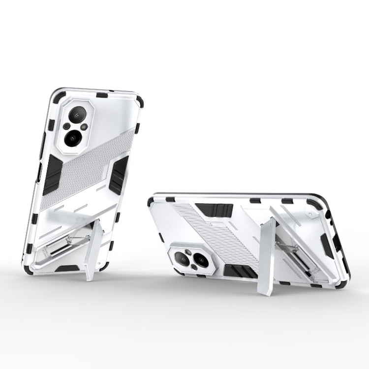 For Realme C67 4G Global Punk Armor 2 in 1 PC + TPU Phone Case with Holder(White) - Realme Cases by PMC Jewellery | Online Shopping South Africa | PMC Jewellery | Buy Now Pay Later Mobicred