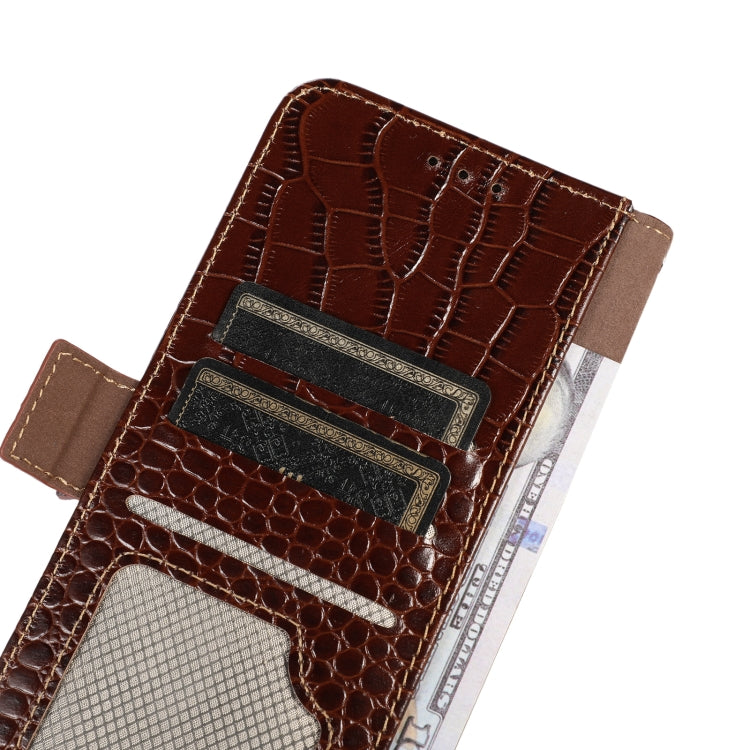 For Nokia XR21 Crocodile Top Layer Cowhide Leather Phone Case(Brown) - Nokia Cases by PMC TechLife | Online Shopping South Africa | PMC TechLife | Buy Now Pay Later Mobicred